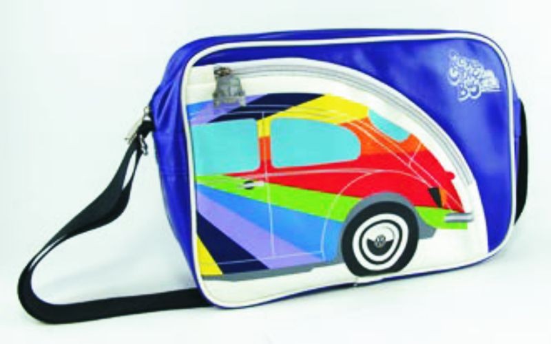 Shoulder bag, VW bug, blue-white