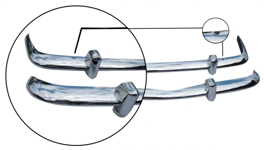 Bumpers Karmann Stainless incl bumperguards 8.67-7.69