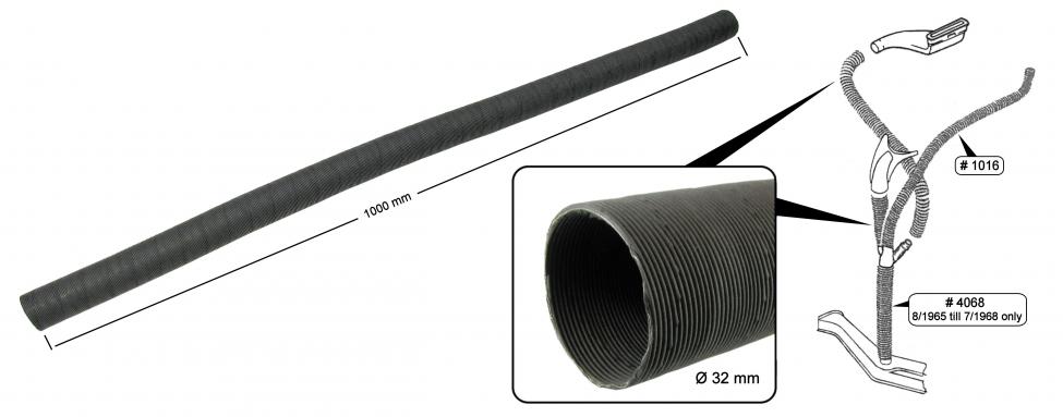 Verwarmingsslang karton 1m,  32mm