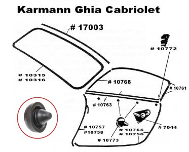 Geleide/anti rammel rubber, deurruit, set 8 stuks