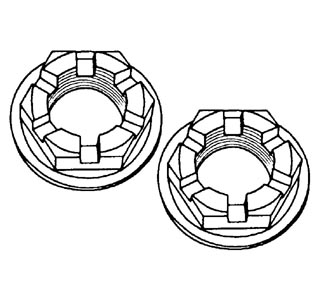 Kroonmoeren voor remtrommel, achter, 4.61-