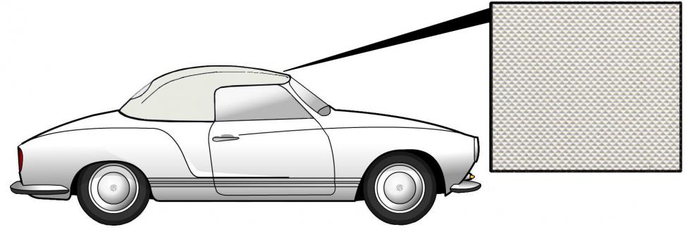 Convertible top, vinyl, white, use own window, 68.-