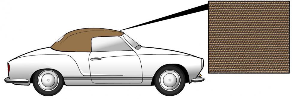Convertible top, canvas, beige, plastic rear window, -.67