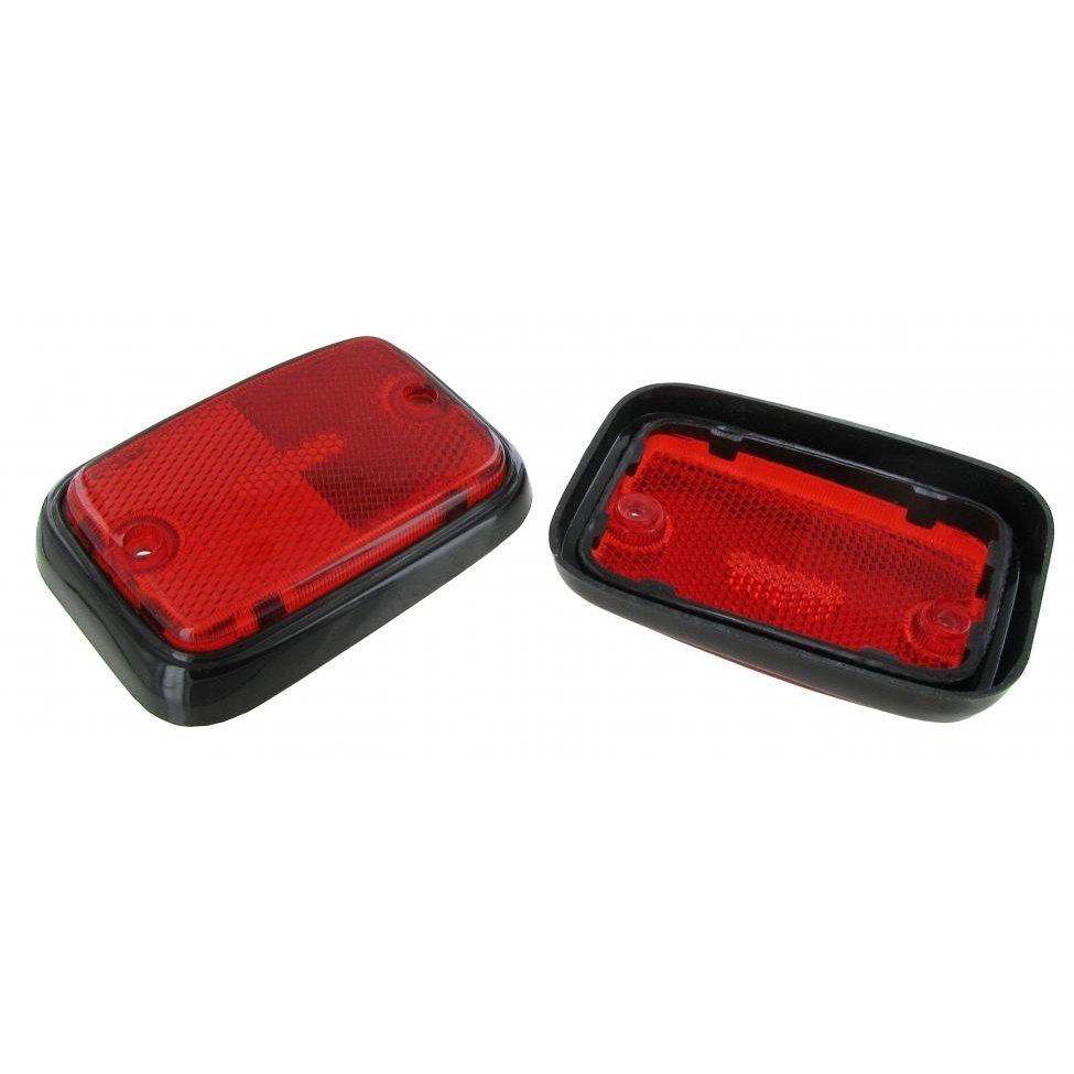 Seitenreflektor, hinten, rot/schwarz, set