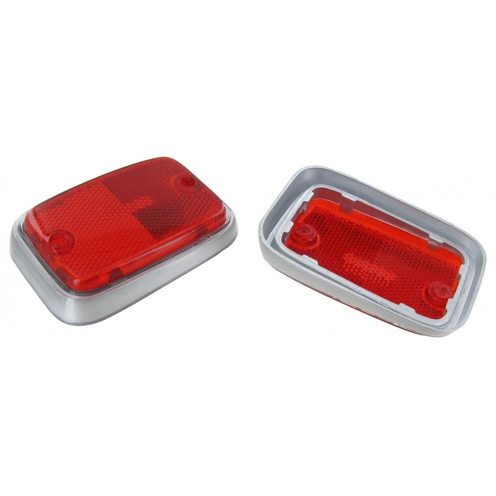 Seitenreflektor, hinten, rot/silber, set