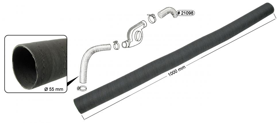 Heizungschlauch Pappe  55 x 1000 mm