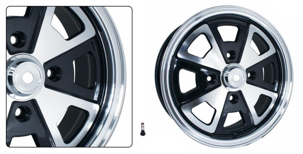 Porsche 2.0L Black/Polished 5.5x15"