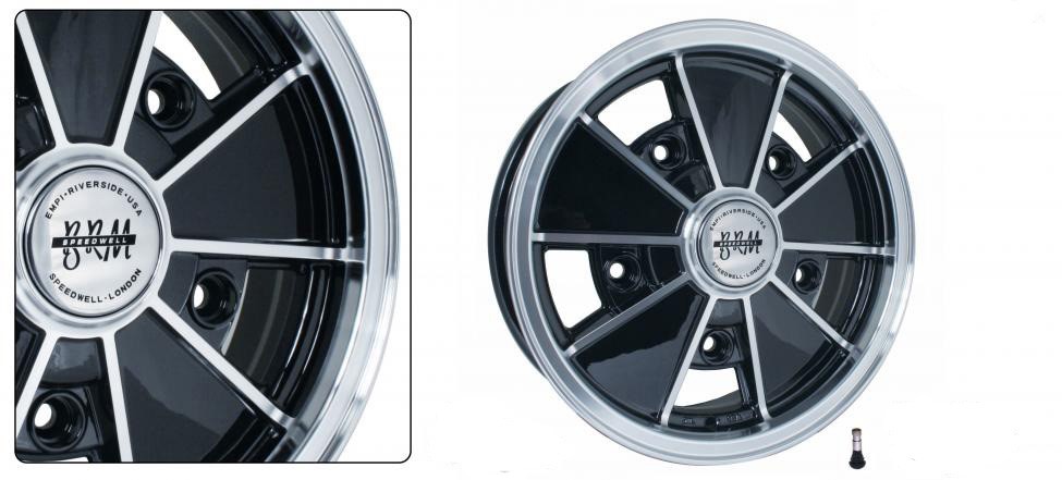 BRM zwart 5.5x15" hoogglans zwart