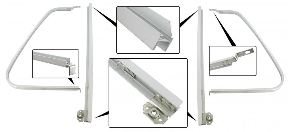 Tochtruit frame (vast), Bus T2, aluminium, paar