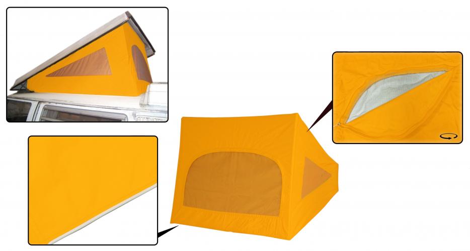 Westfalia dach leinwand, 3 scheiben, gelb, Bus T2 8.67-7.74