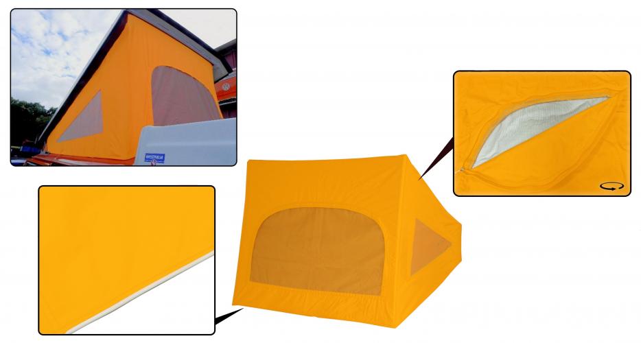 Westfalia dach leinwand, 3 scheiben, gelb, Bus T2 8.74-7.79