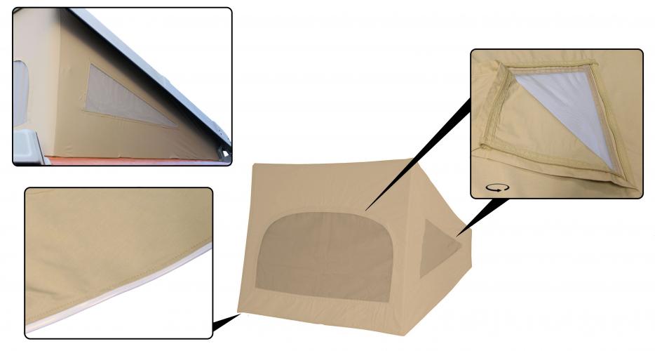 Westfalia dach leinwand, 3 scheiben, beige, Bus T2 8.74-7.79