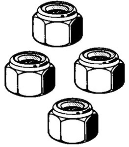 Borgmoeren, M 10 x 1.0, 4 stuks