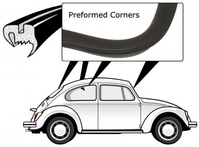 Ruitrubber set, zonder lijstgroef, 08.71-7.77