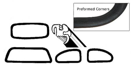 Scheibendichtung satz, mit nut, 1200 8.77-