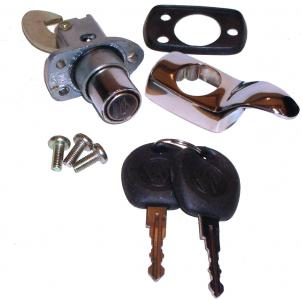 Motorklep slot Chroom, met 2 sleutels, 8.64 - 7.66