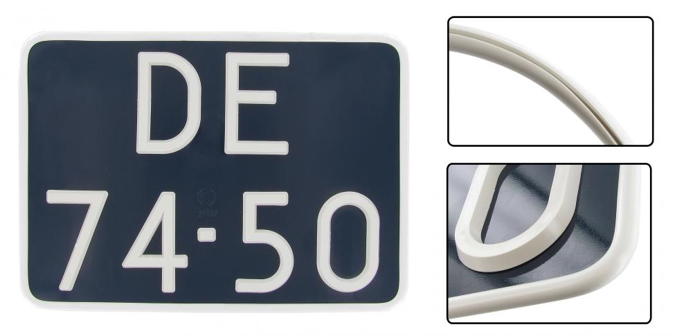 Kennzeichenrand weiem Vinyl, 27,5 x 19,5 cm