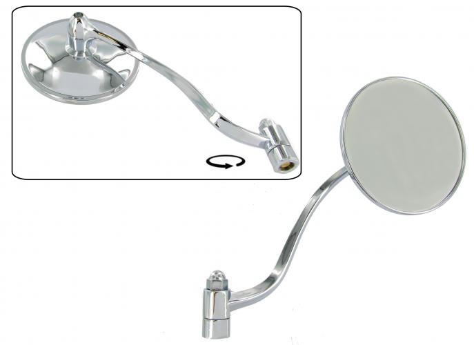 spiegel, rond, "USA", RVS, rechts (Top-quality)