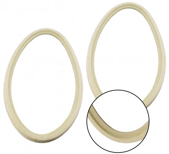 Achterlicht chroomring, rubbers, paar, 61-73