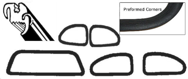 Window seal set, with molding groove, -3.53