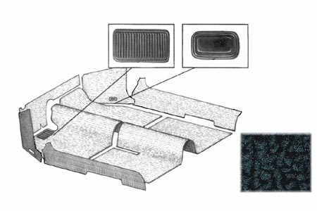 Carpet kit, black, convertible 8.57-7.70