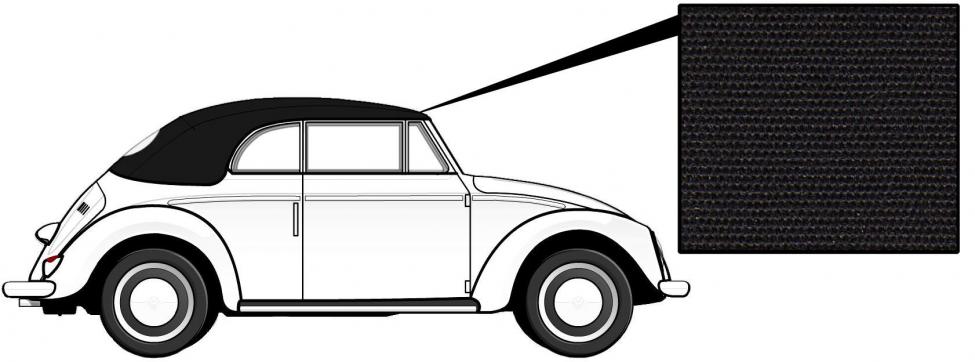 Cabriokap, canvas, zwart, -7.57