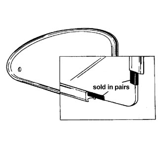 pop-out windowframe seal, rear, -8.64, pair